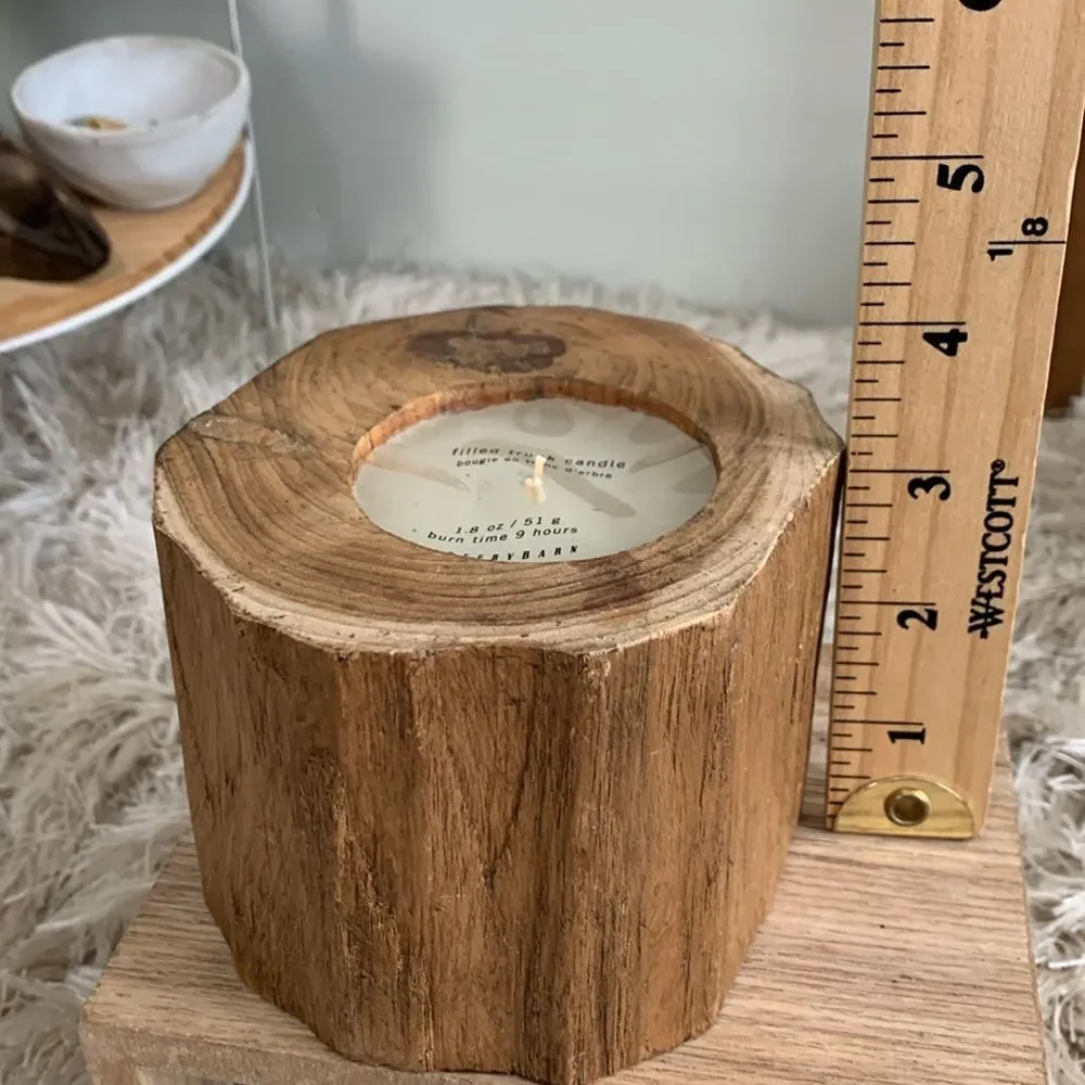 Pottery Barn Wooden Small‎ Filled Trunk Candle For Rustic Farm Cabin Decor